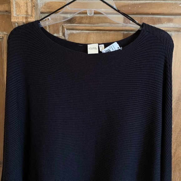 CLOTH NEW Black Ribbed Knit Shrug Sweater Size XS - Picture 2 of 10